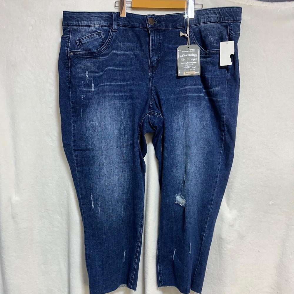 Democracy Women's Jeans 24W Blue Slim Straight "AB" Technology - Mold and Hold